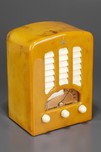 Emerson BT-245 Catalin ’Tombstone’ Radio in Swirled Yellow + Ivory